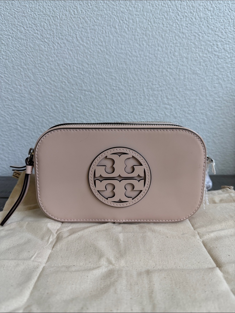 Tory Burch Women's Pink Miller Patent Border Mini Crossbody Bag NWOT